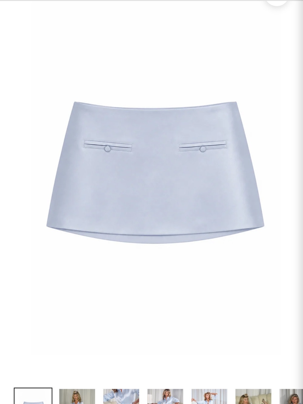 NWT Satin Mini Skirt with Buttoned Flap Pockets